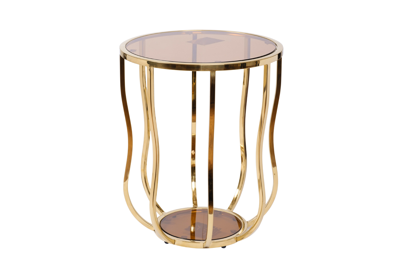 Столик журнальный круглый золотой Garda Decor 13RXET4036-GOLD