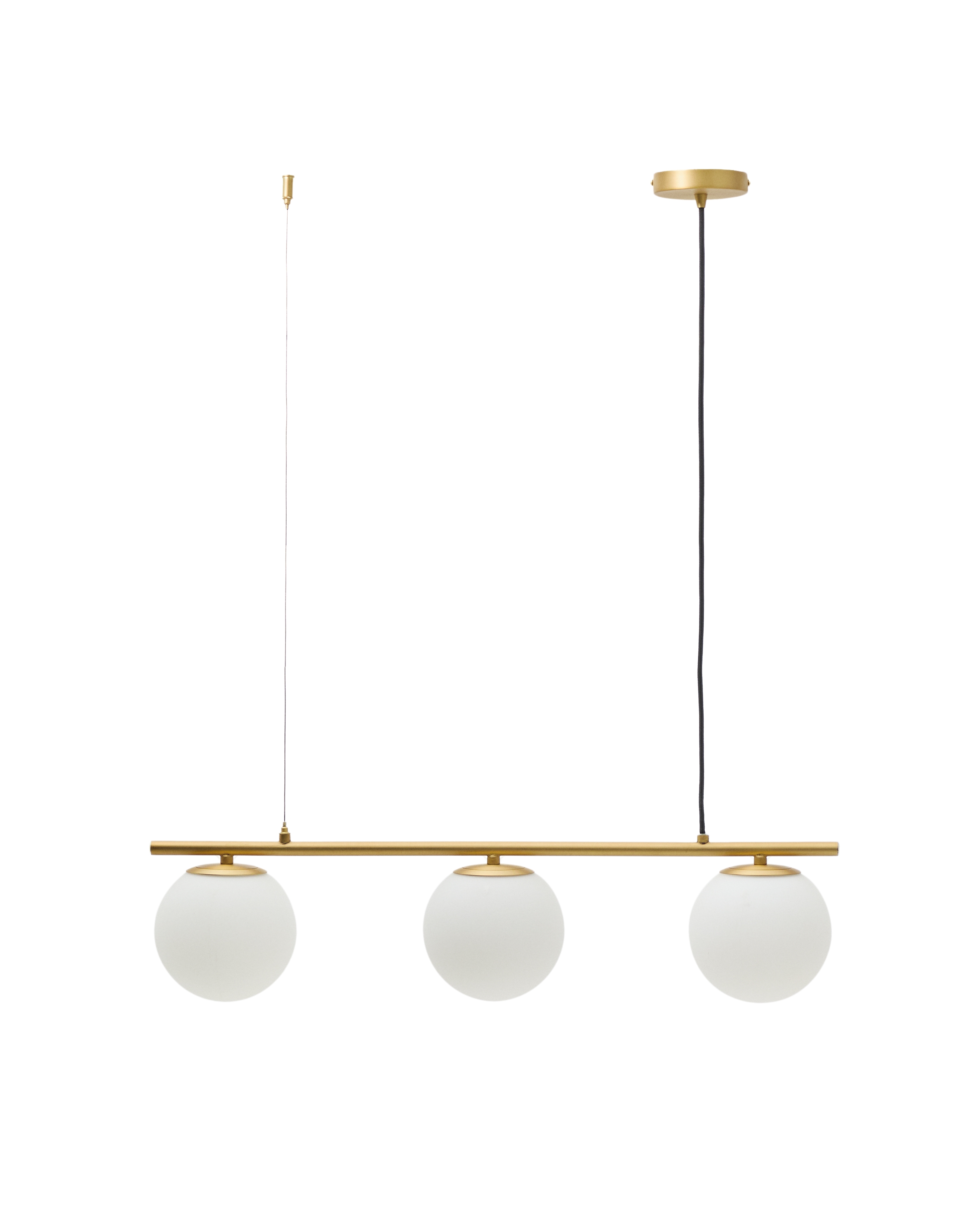 Люстра Brisia из металла в латунной отделке с 3 стеклянными плафонами Ø15 см La Forma 445199