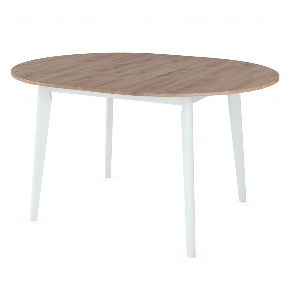 Стол Oslo круглый раскладной 110-140x110x76см, Дуб Навара, белый Bradex Home RF 0335