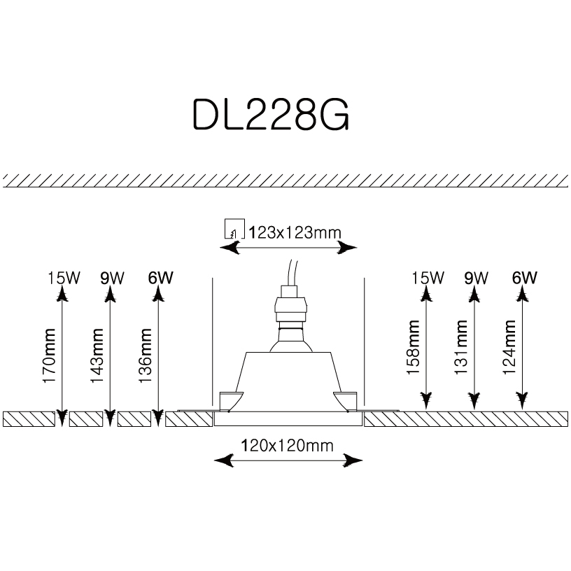 Светильник встраиваемый гипсовый под сменную лампу Donolux DL228G