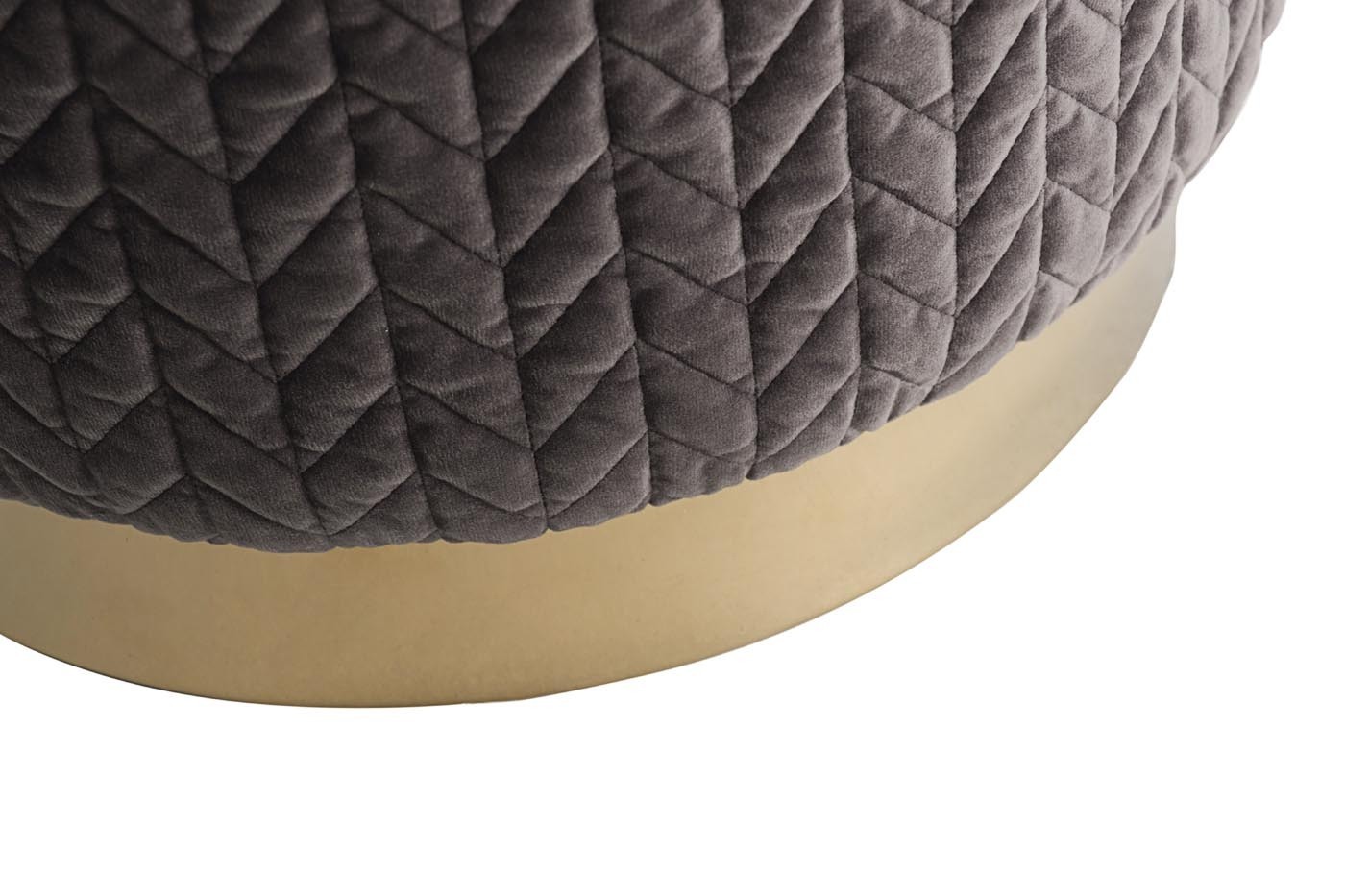 Пуф круглый велюровый темно-серый Garda Decor GY-BEN8143GOLD-DG