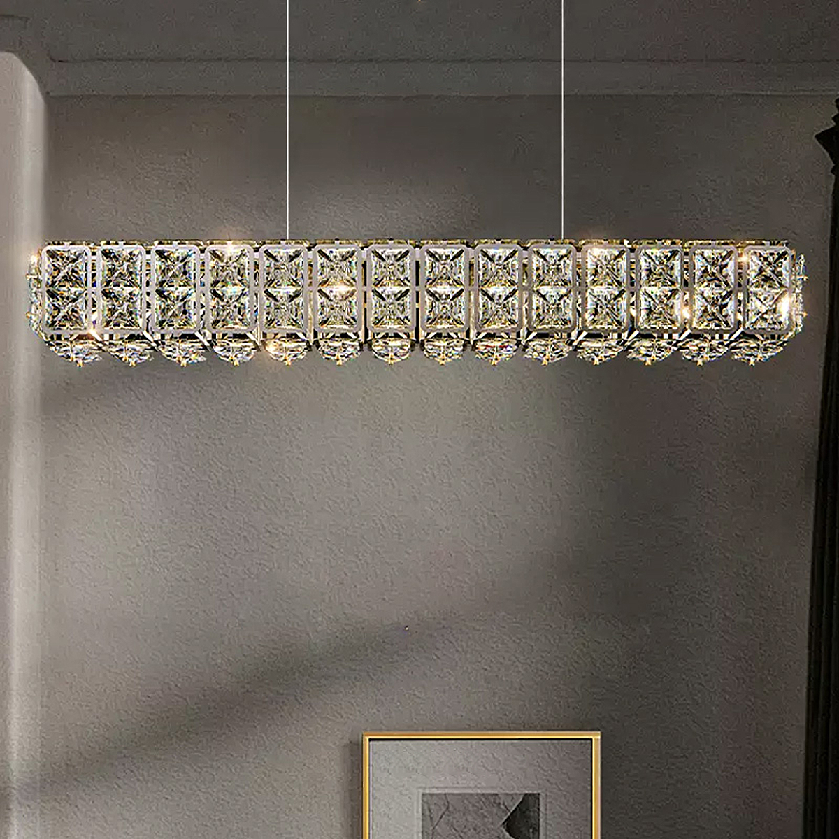 Реечный, рядный светильник TAKI LONG L120 Silver by ImperiumLoft