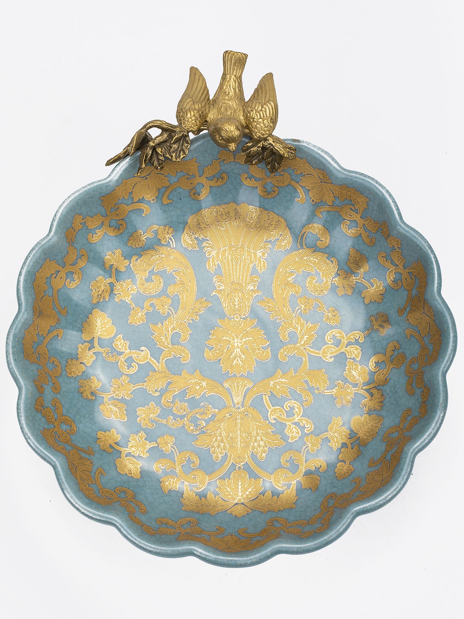 Блюдо с птичкой Glasar 31G2430/C443C/NB4199