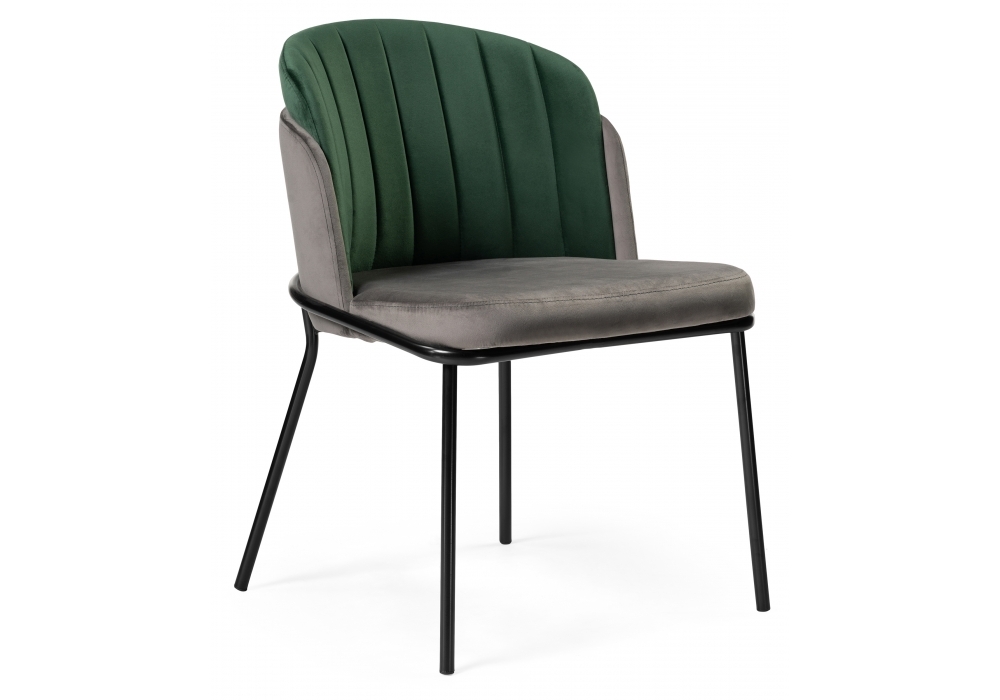 Стул Woodville Сиолим графитовый / изумрудный / черный глянец 494473