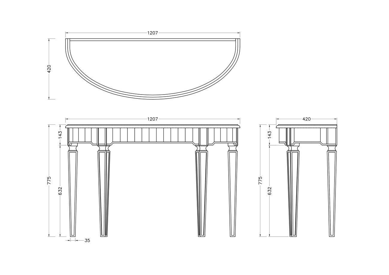 Консоль зеркальная Garda Decor KFG080