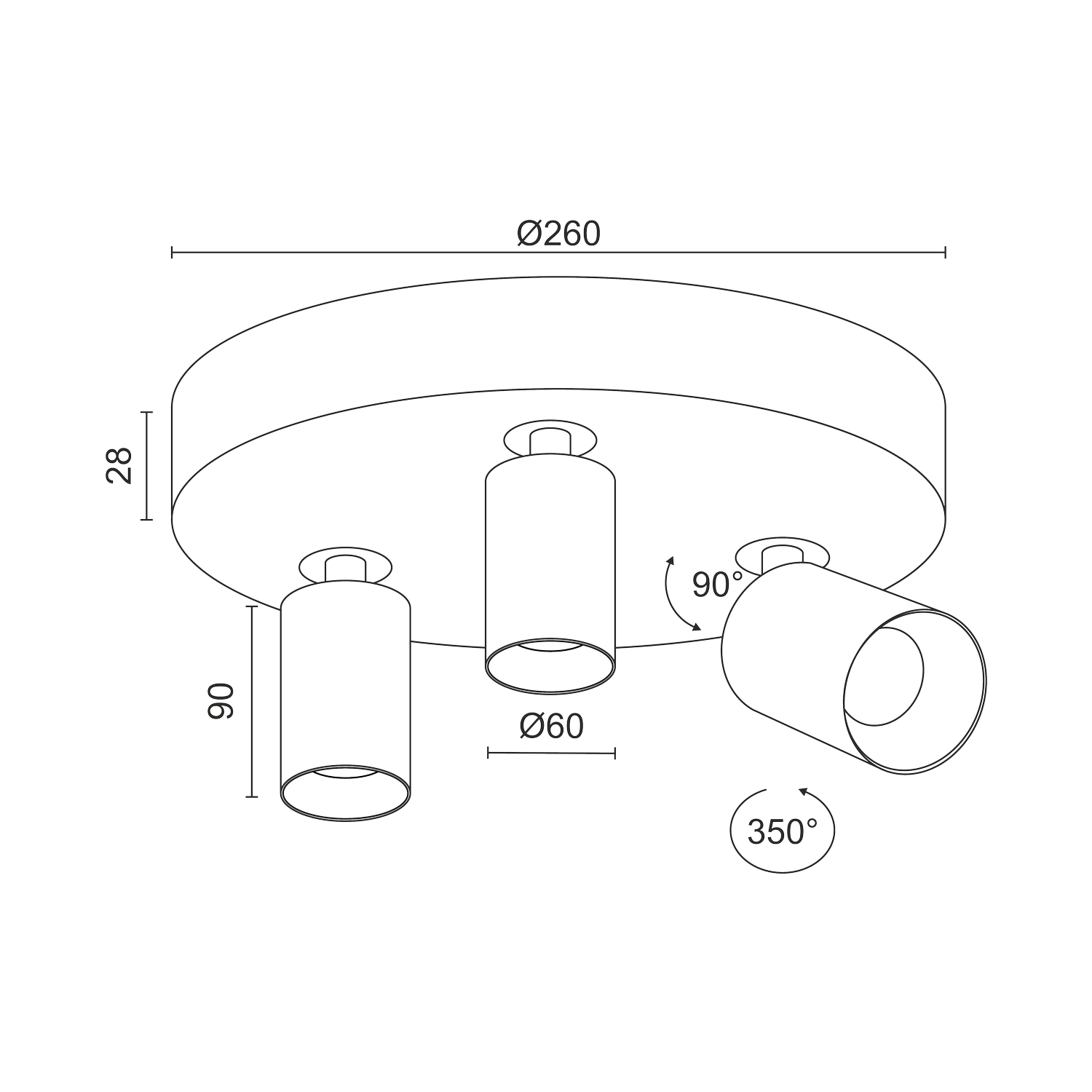 Накладной  светодиодный светильник Ledron SAGITONY R3 S60 White