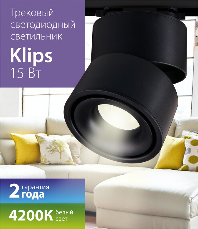 Светильник на шине Elektrostandard Klips Черный 15W 4200K (LTB21)