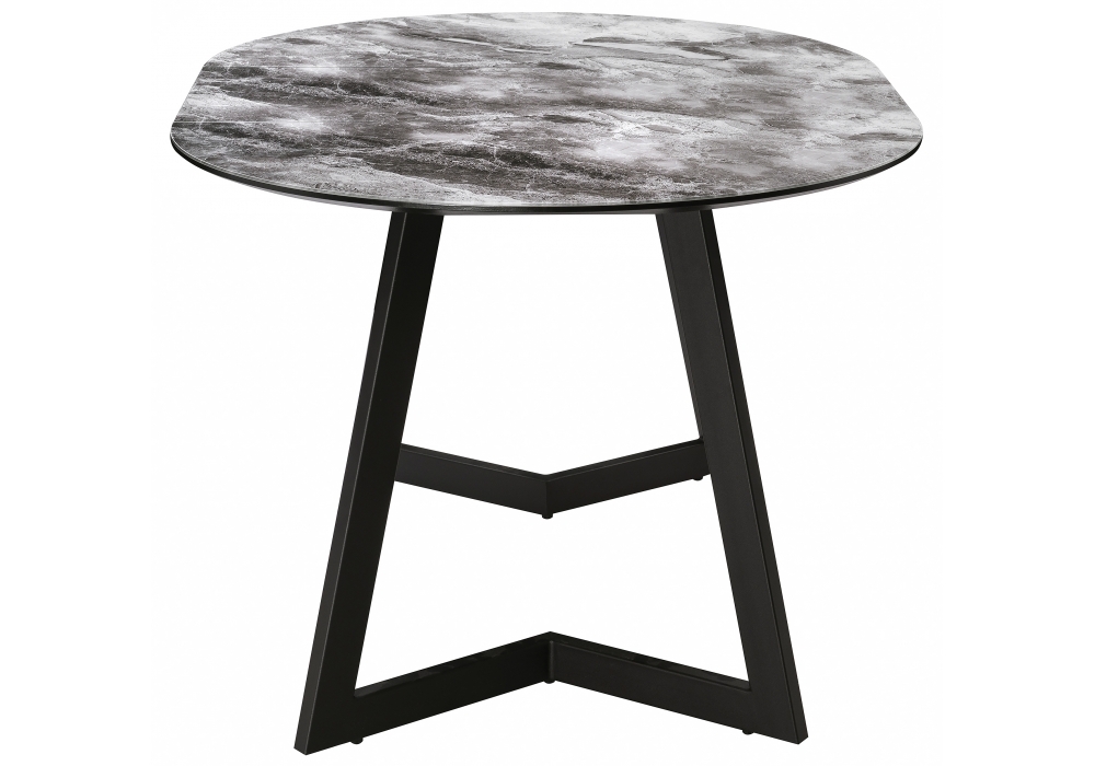 Стол Woodville Алингсос черная шагрень / мрамор серый 462115