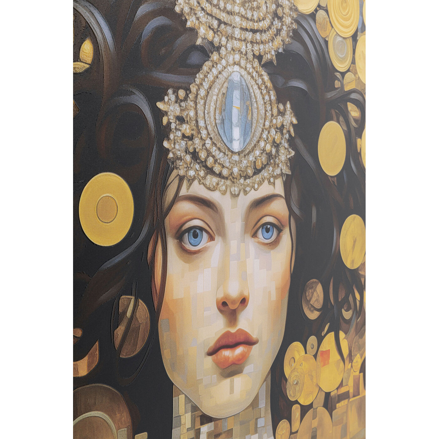 Картина стеклянная Art Nouveau Lady 3D 80x80cm KARE 57826