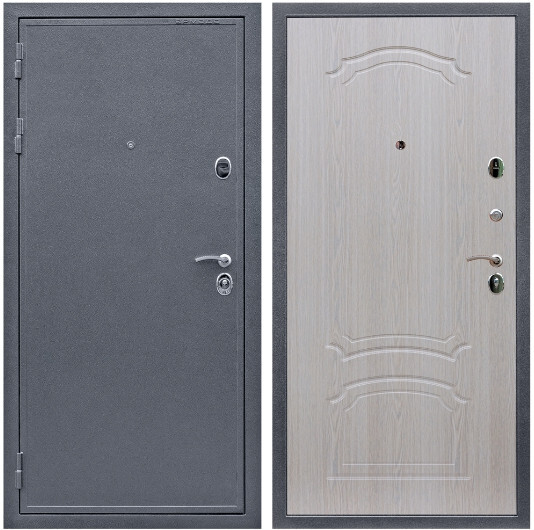 Дверь входная Graf Престиж Антик серебро / МДФ 6 мм ФЛ-140 Дуб беленый