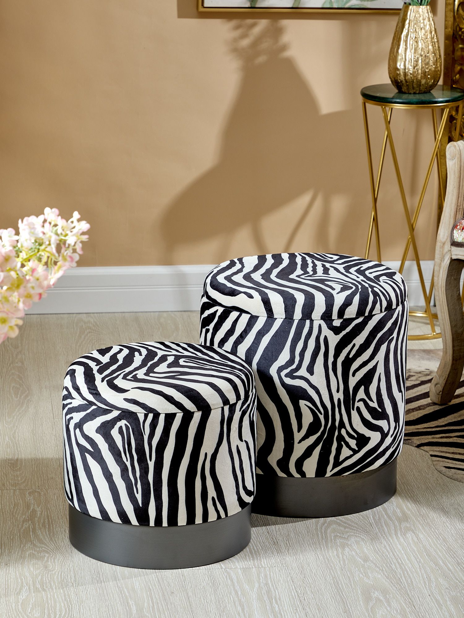 Пуфы с крышкой, набор Glasar 49-040/039