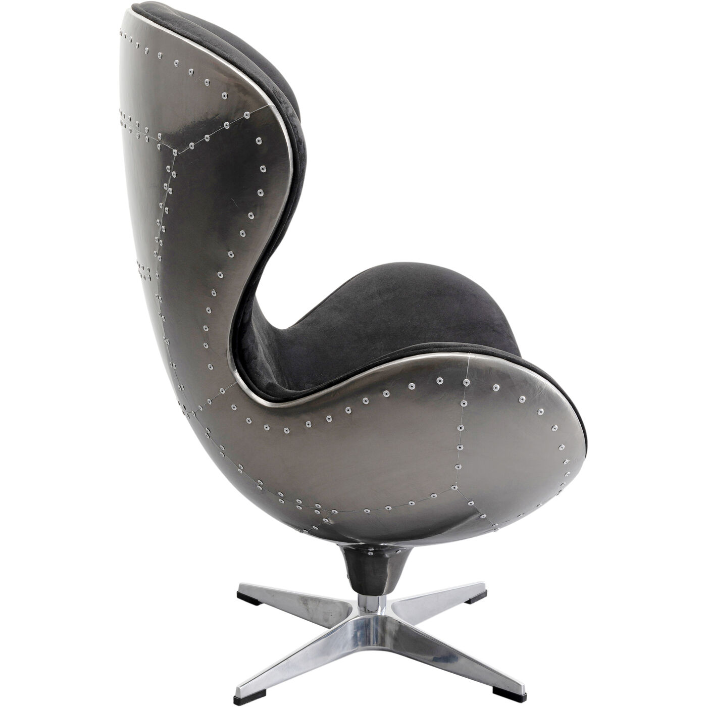Кресло вращающееся Lounge Black Gun Metal KARE 87908
