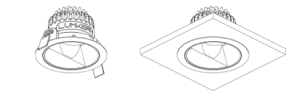 Монтажная рамка для светильника Lumker COMBO2-F-WH