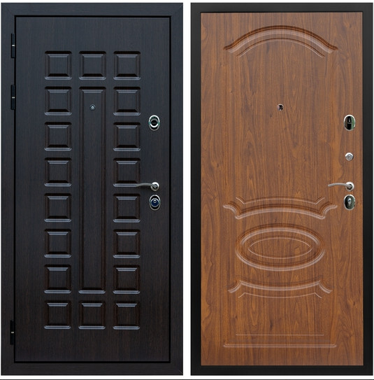 Дверь входная Graf Люксор 3К Шагрень черная / МДФ 16 мм ФЛ-139 Мореная береза