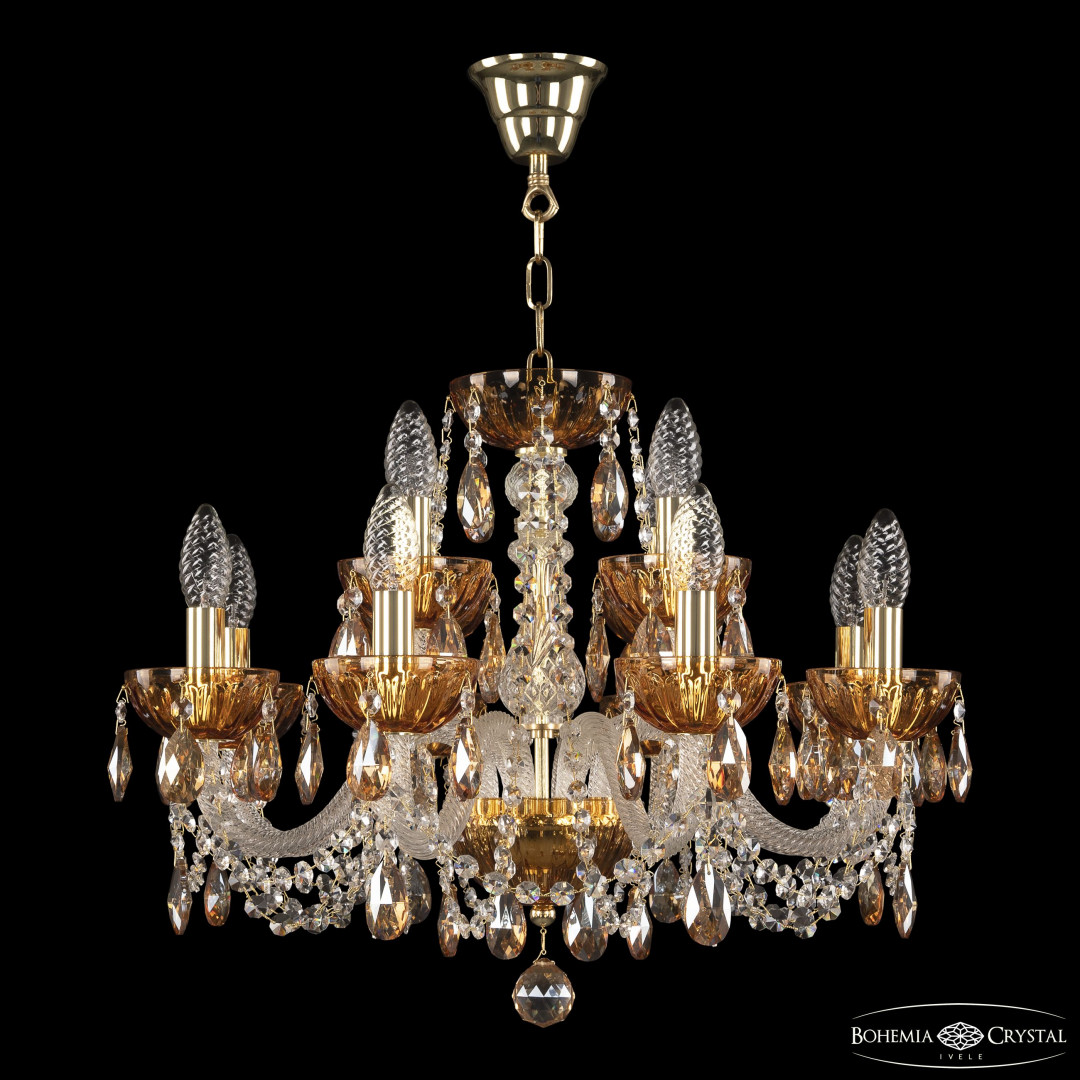 Люстра 5402/8+4/195 G Amber/M-1H K721 Bohemia Ivele Crystal