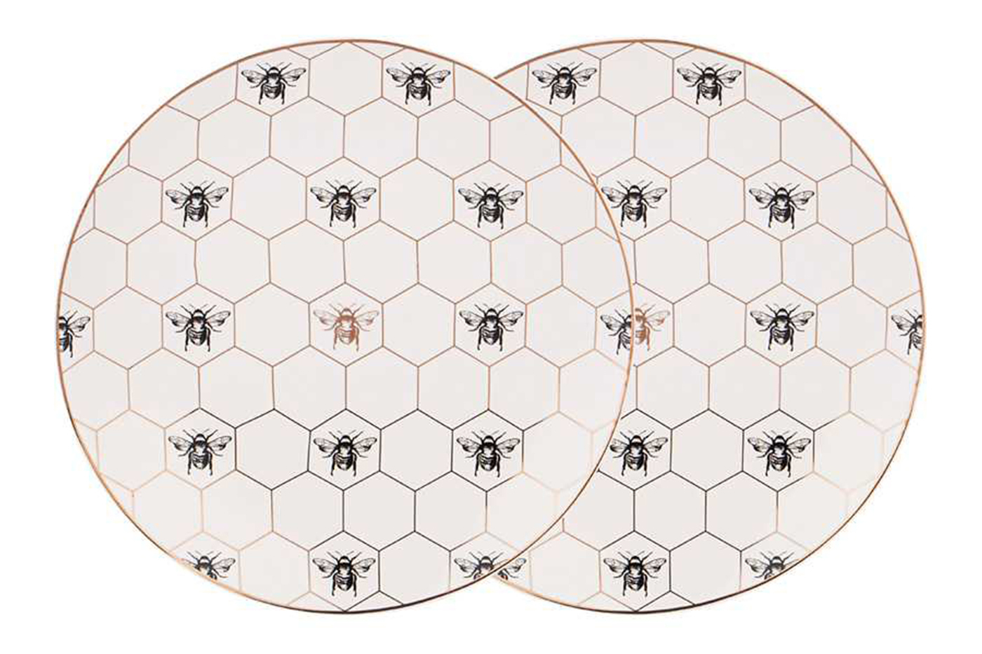 Набор из 2х обеденных тарелок "Harmony" "Пчёлы" 27 см Garda Decor 133-358