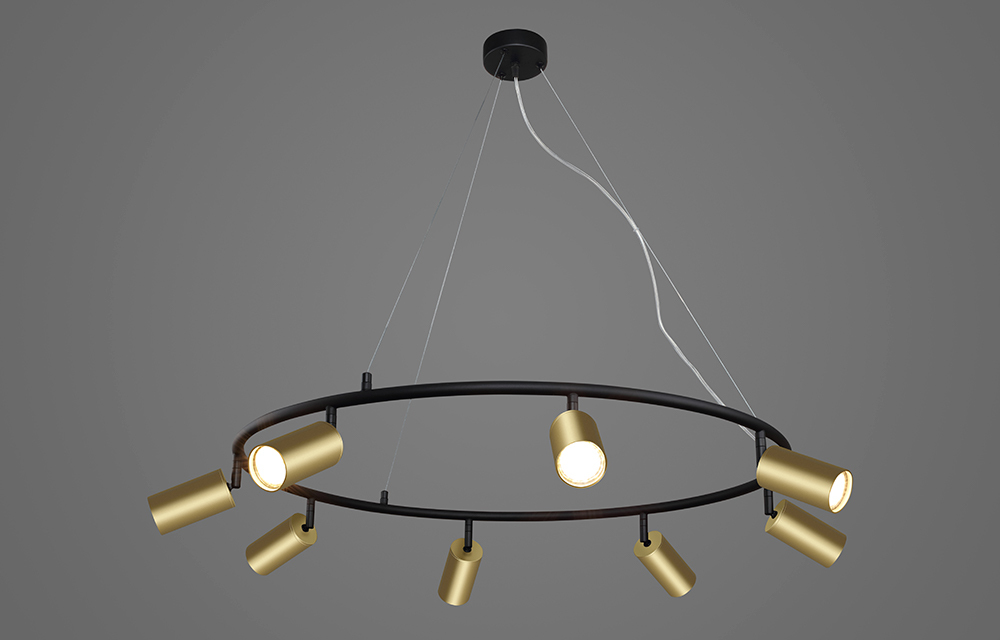 Светильник подвесной Crystal Lux CLT 015C8 D800 BL-GO