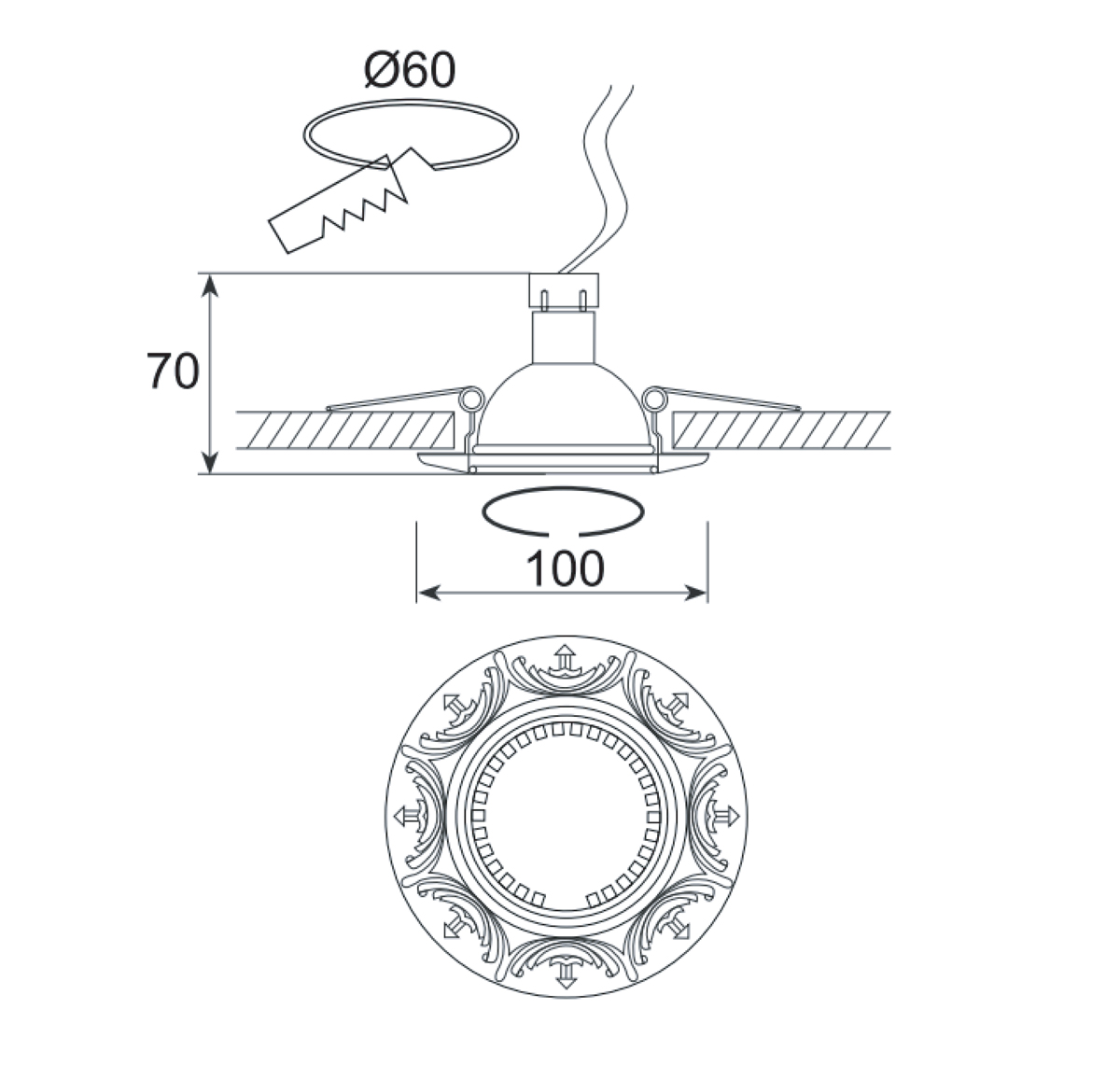 Встраиваемый светильник Donolux N1553-Chrome