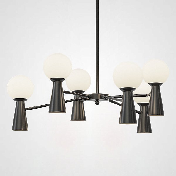 Потолочная люстра ABELINA L12 Black White by ImperiumLoft