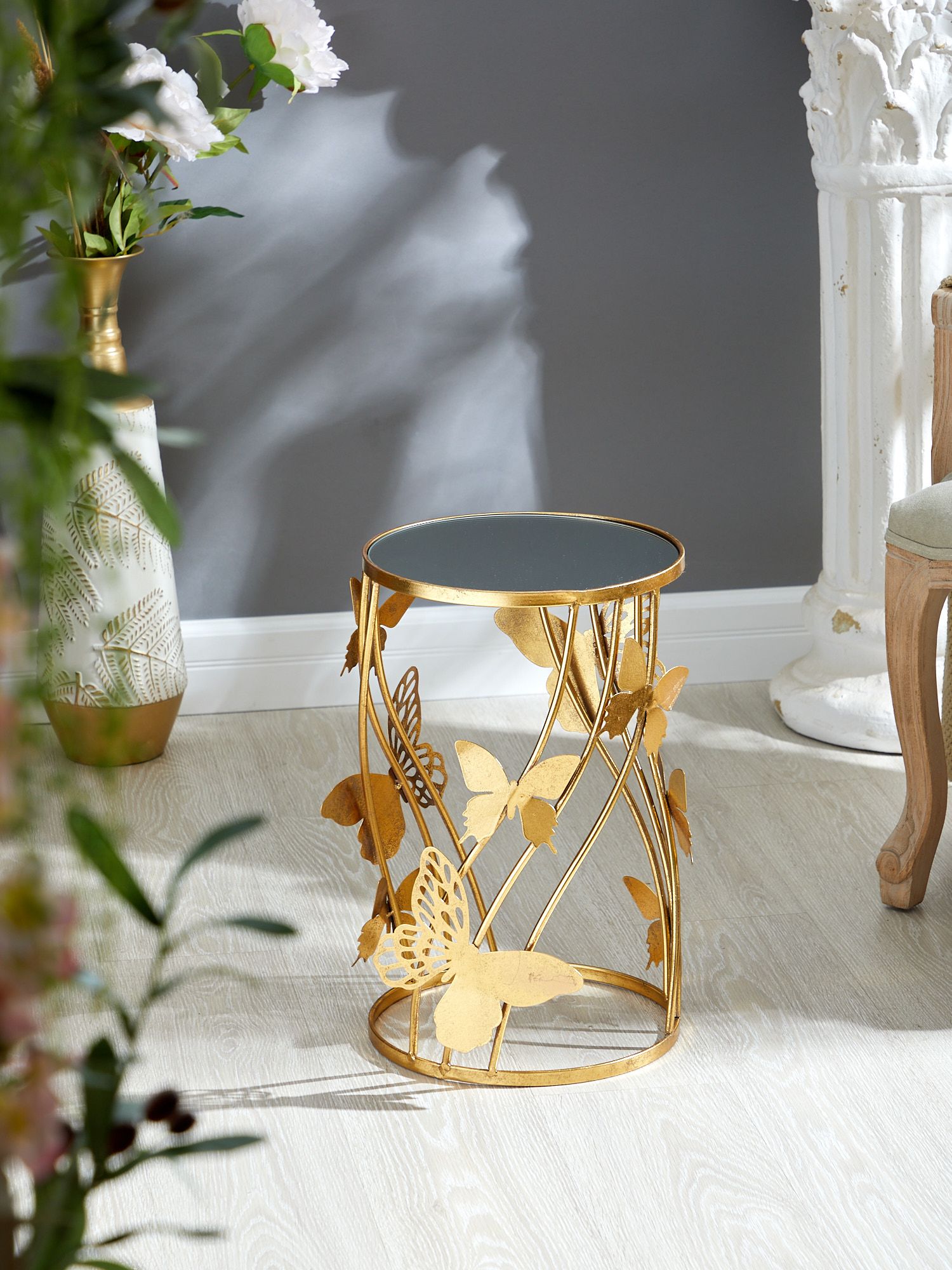 Столик интерьерный с бабочками Glasar 57-293/2