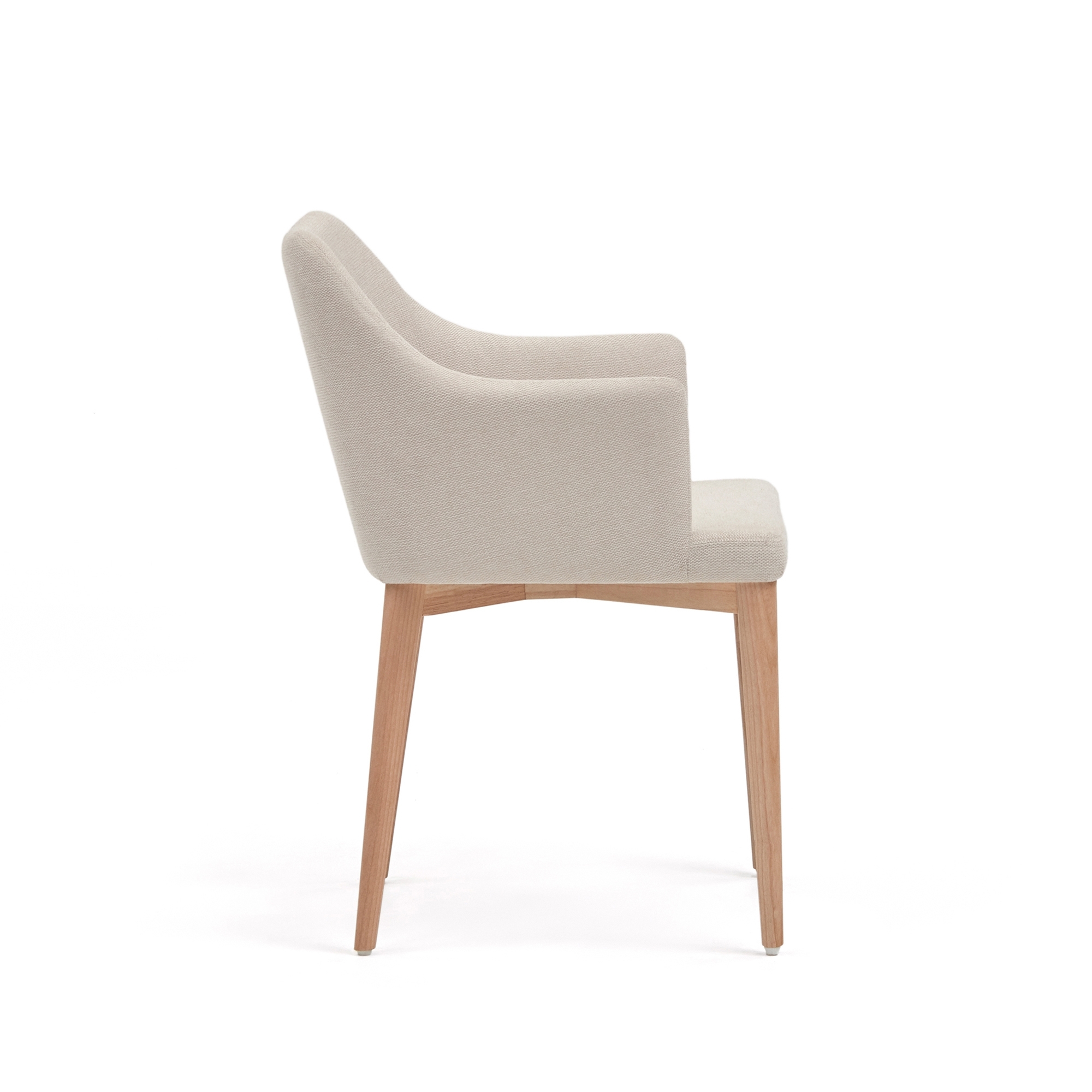 Стул Croft из бежевой синели с ножками из массива ясеня La Forma (ex Julia Grup)