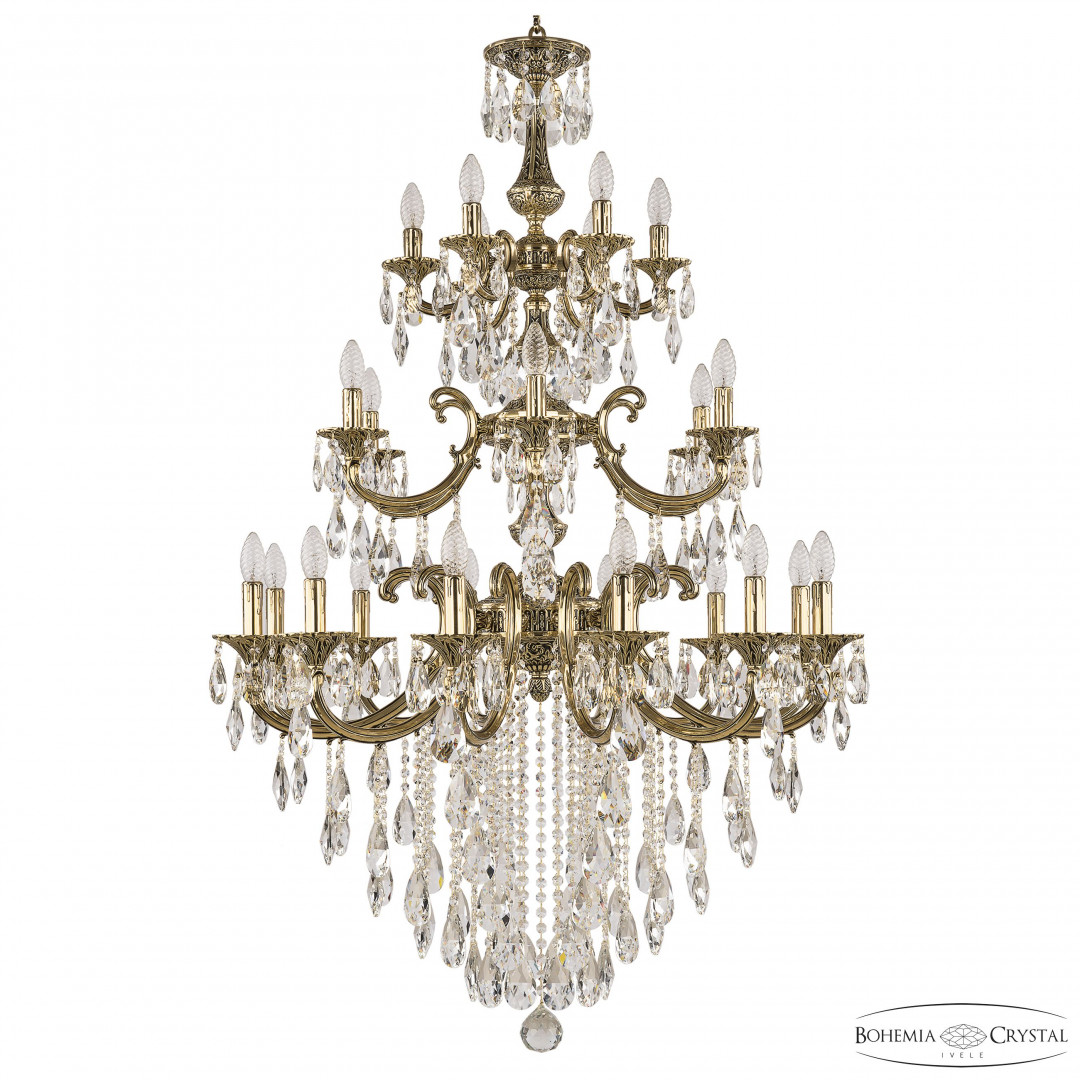 Люстра бронзовая с хрусталём 72109/12+6+6/300/3d B GB