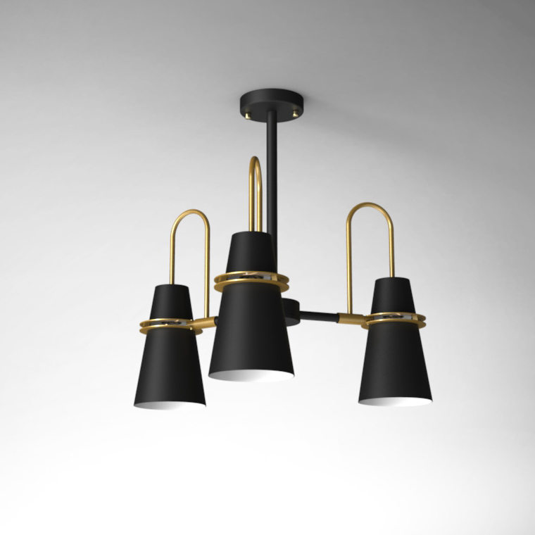 Люстра на штанге REINAR A D57 Black by ImperiumLoft