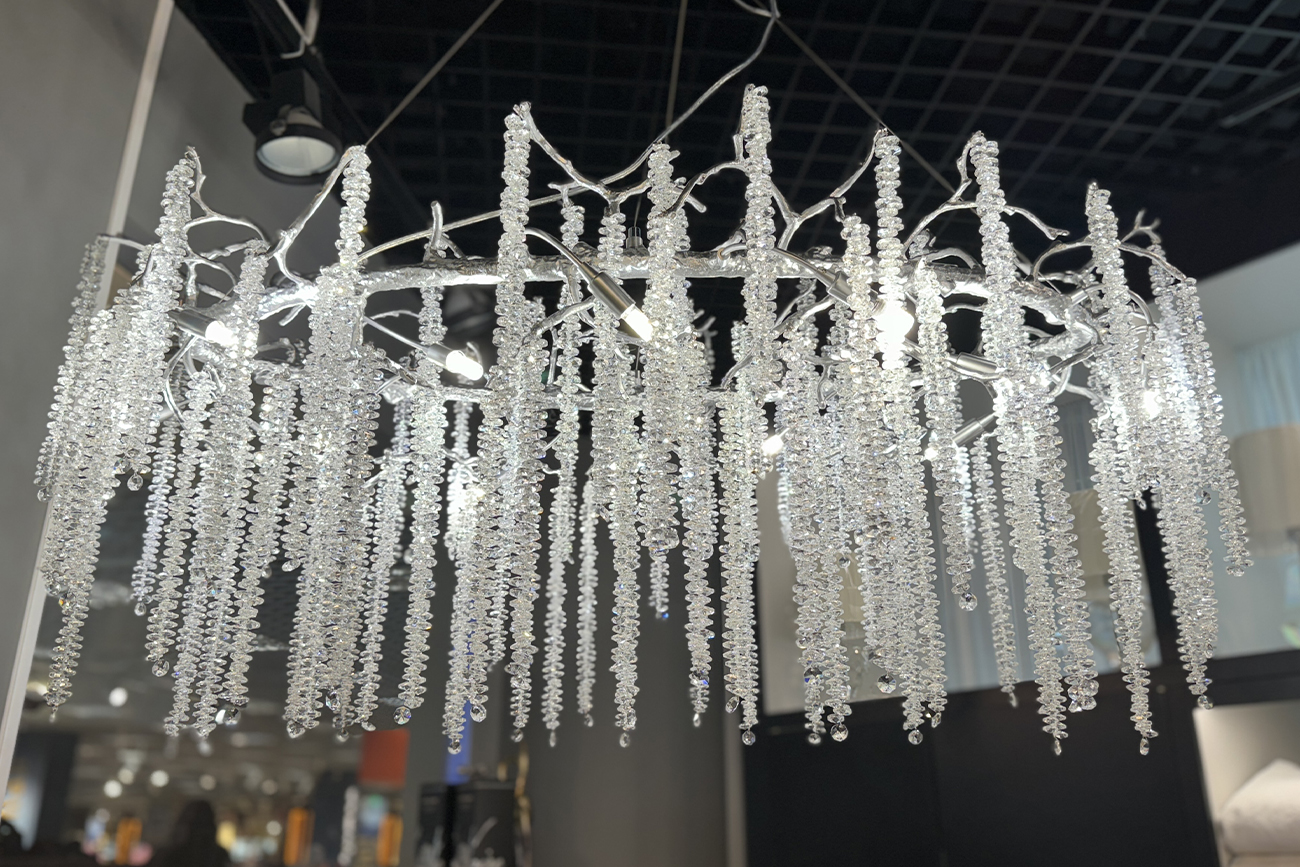 Люстра со стеклянными подвесками цвет серебро Garda Decor 86-70621