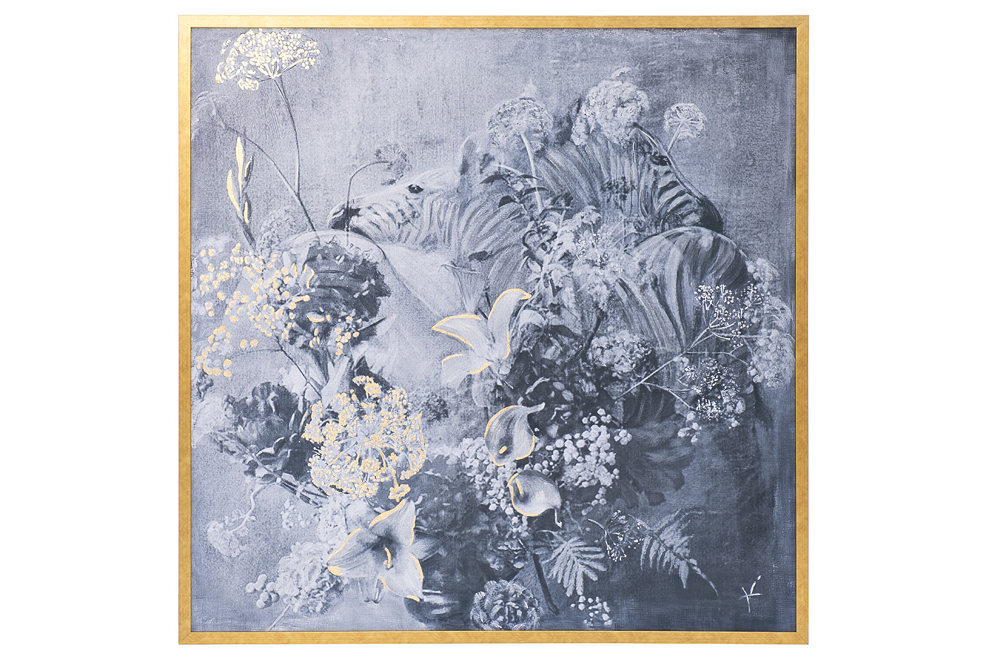 Холст Африка лошадь в золотом багете Garda Decor 89VOR-AFRICA HORSE