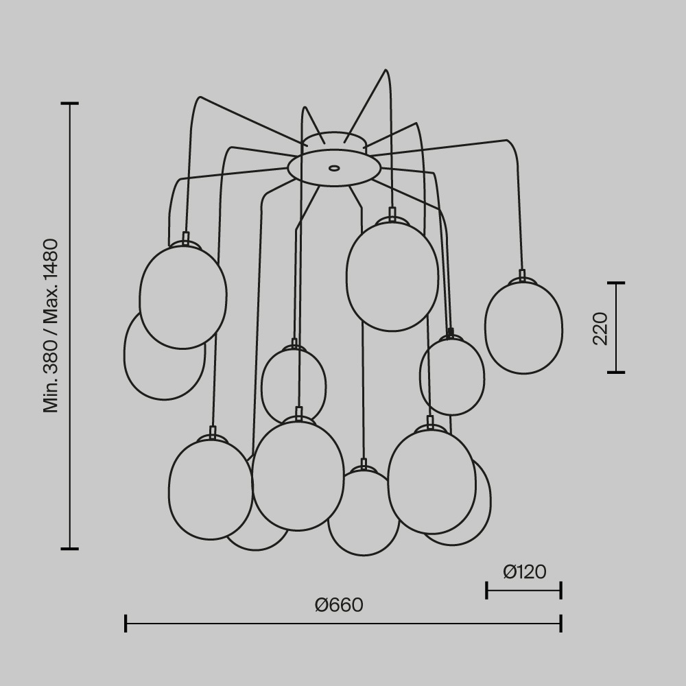 Подвесной светильник Maytoni MOD176PL-12G