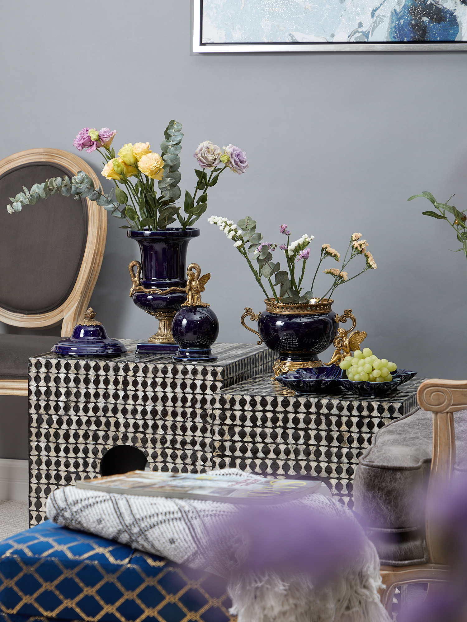 Ваза с крышкой со змеями Glasar J646/U16