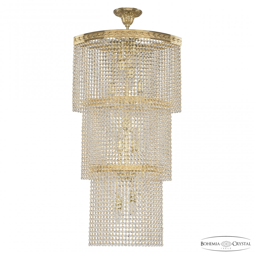 Люстра каскад хрустальная 83303/55IV-100 G Bohemia Ivele Crystal