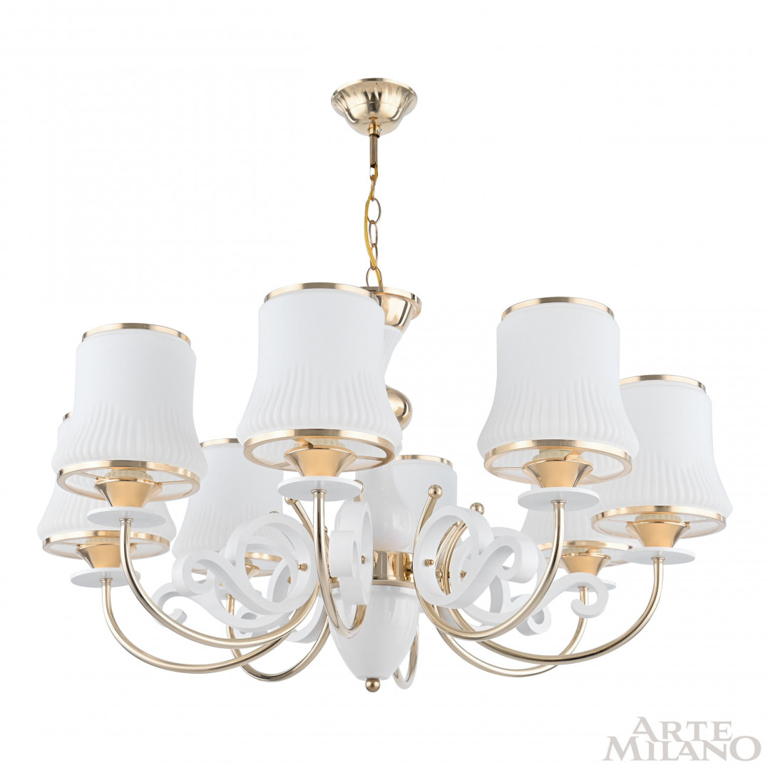 Люстра подвесная с плафонами 301097/8 Wh/Gd Arte Milano