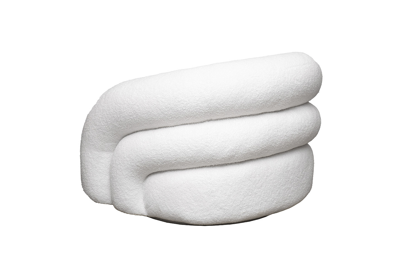 Кресло вращающееся Monblan букле белое Garda Decor MONBLAN-K-HUSH000