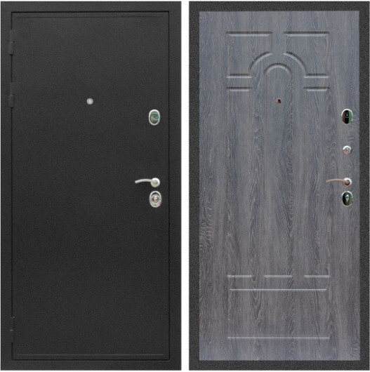 Дверь входная Graf Престиж Черный крокодил / МДФ 6 мм ФЛ-58 Дуб Филадельфия графит