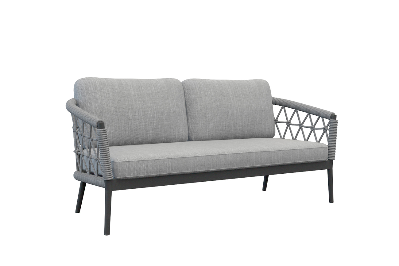 Диван двухместный уличный "Муза" с оплеткой Garda Decor 39AR-A369B6-4