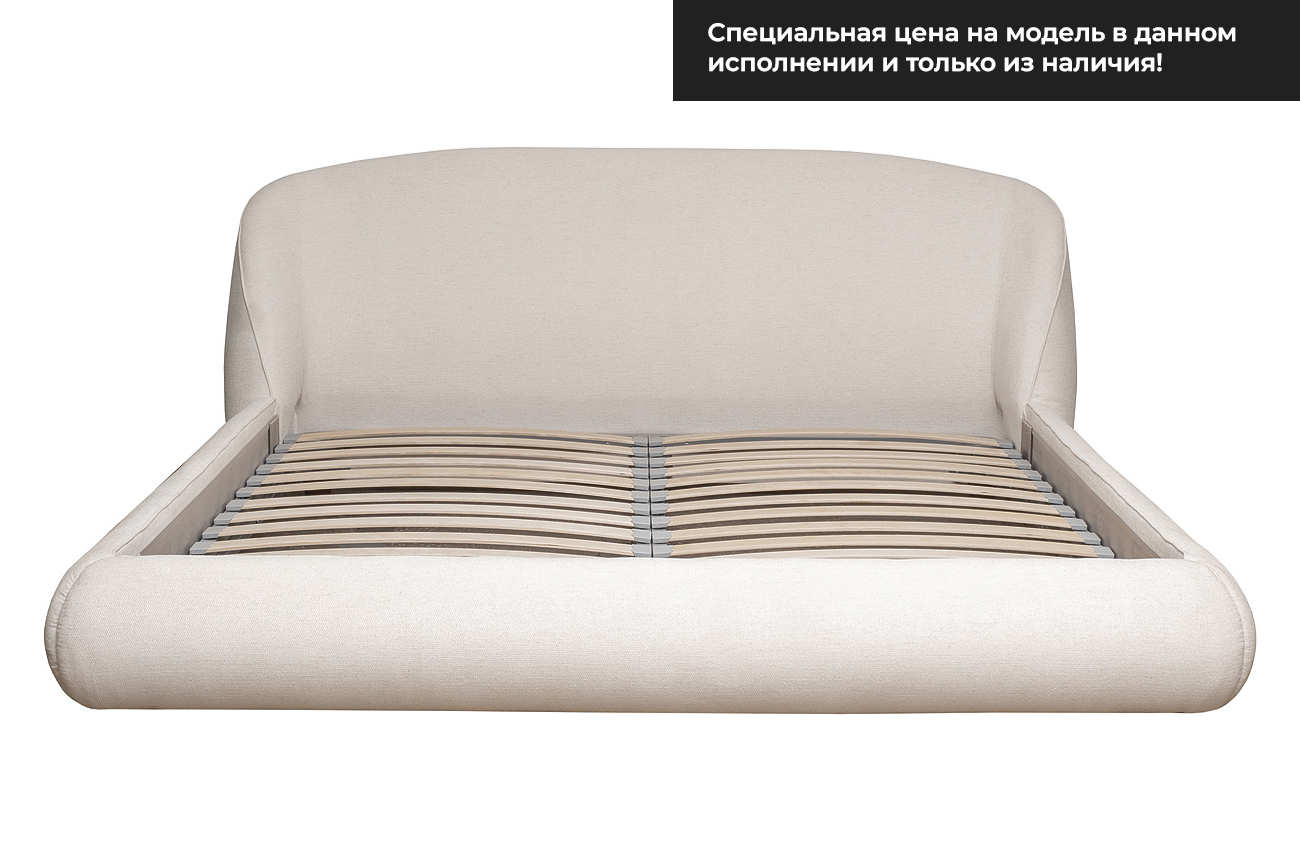 Кровать Palazzo 180 без мех.шенилл экрю Natur Ecru 215*240*90 Garda Decor Palazzo-180-Natur Ecru