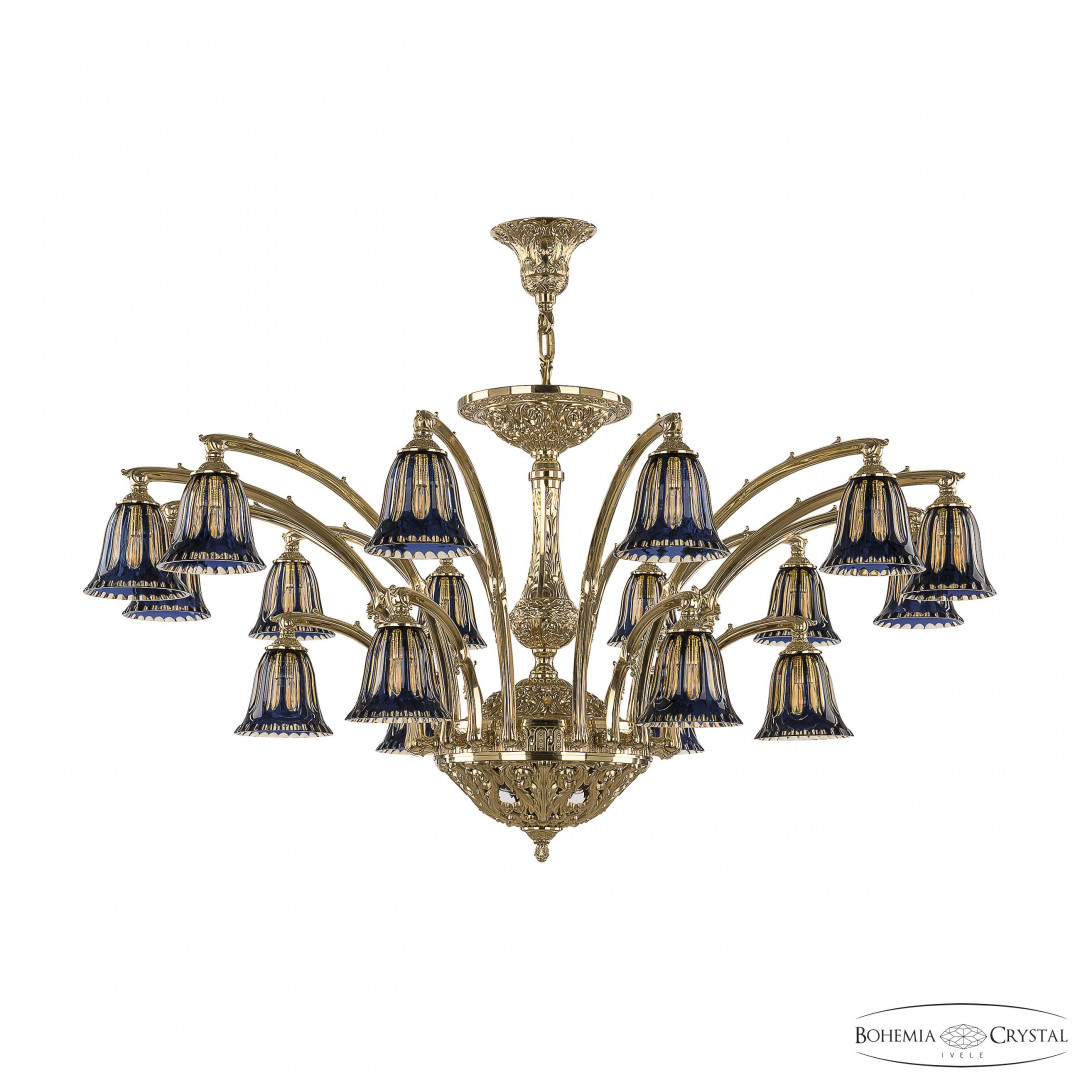 Люстра бронзовая 72111/12+6/420 AZ G P2 D Amber-Blue/H-1H