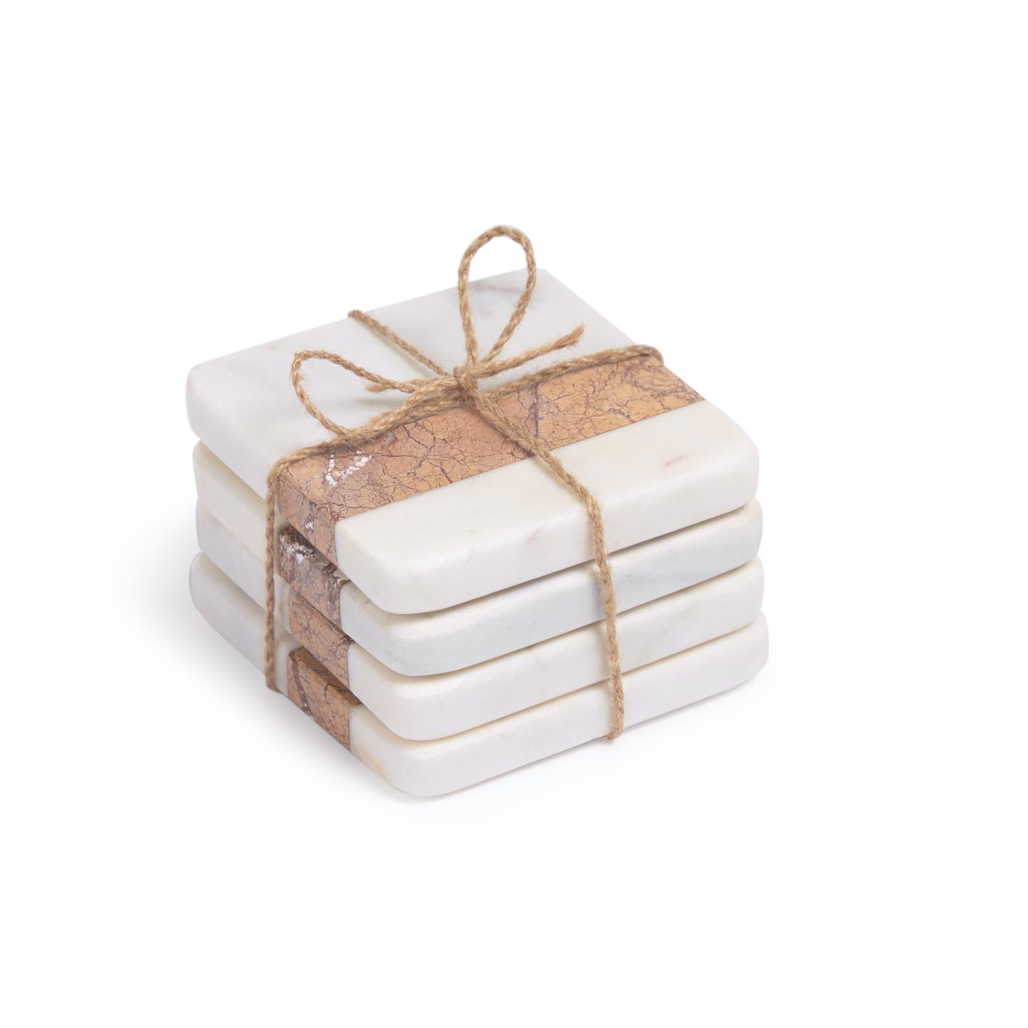 Подставки под кружки Saskia 4 шт бело-серый мрамор La Forma (ex Julia Grup)