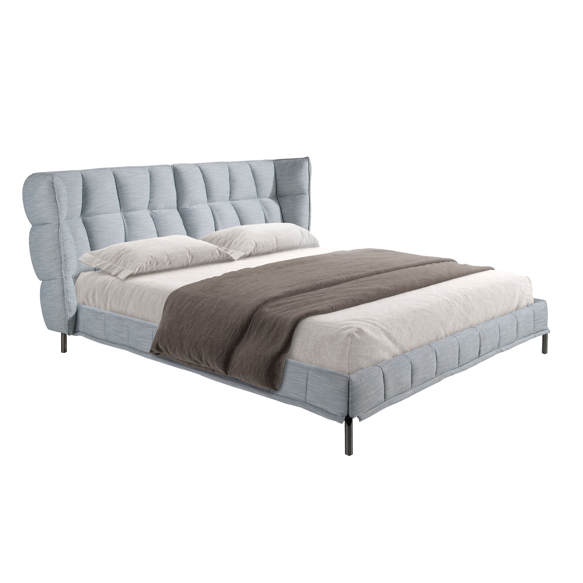Кровать 7211 из ткани светло-голубовато-серого цвета Angel Cerda