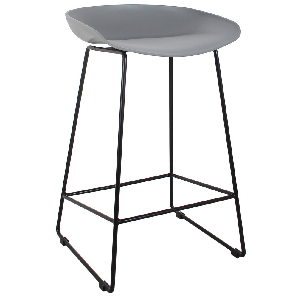 Стул полубарный Neo серый с чёрными ножками Bradex Home FR 0699