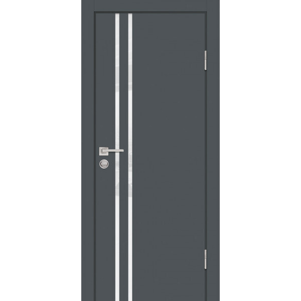 Межкомнатная дверь Graf P-11 белоснежный лакобель Графит (2000 х 800)