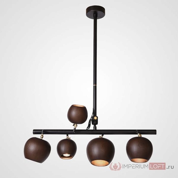 Подвесной реечный светильник CONNY L5 Dark brown ball by ImperiumLoft