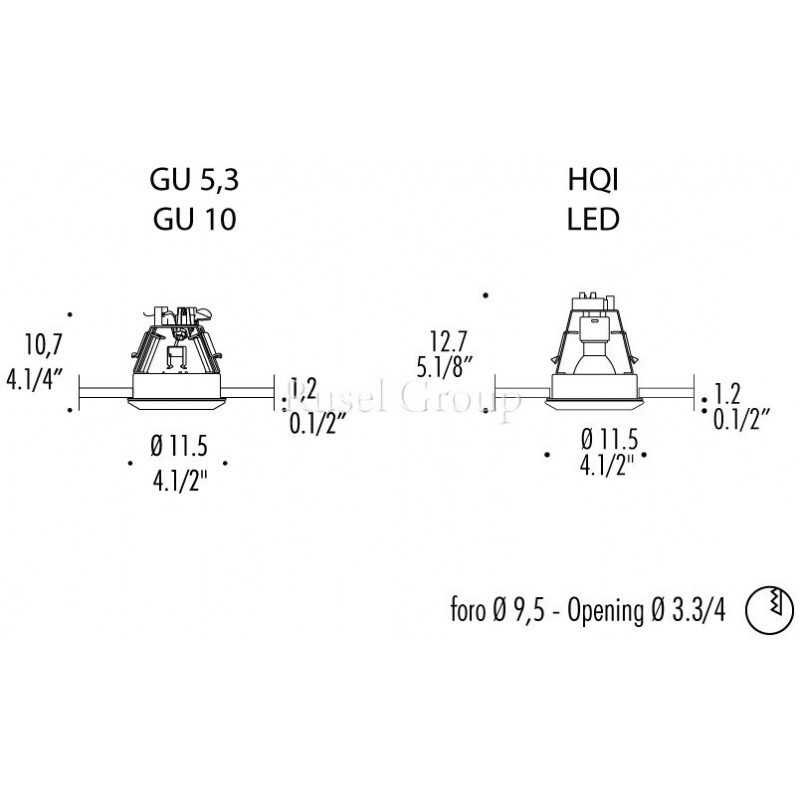 Встраиваемый светильник LEUCOS SITH F incasso