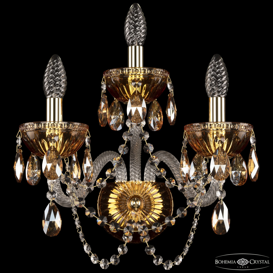 Бра 5402B/2+1/165 G Amber/M-1G K721 Bohemia Ivele Crystal