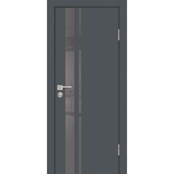 Межкомнатная дверь Graf P-16 серый лакобель Графит (2000 х 900)