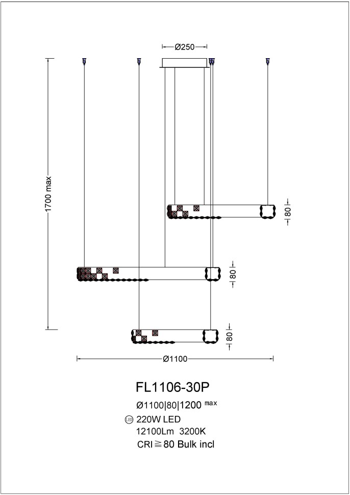 Люстра подвесная Fluorite FL1106-30P