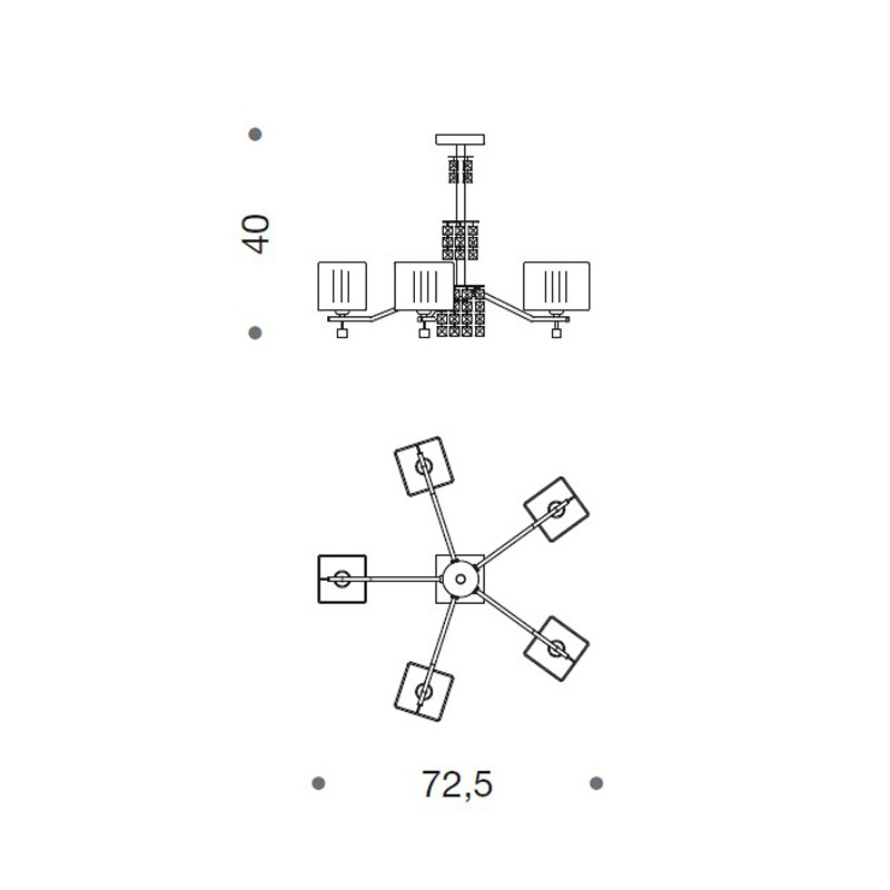 Люстра IDL 387/5PF coppery brown