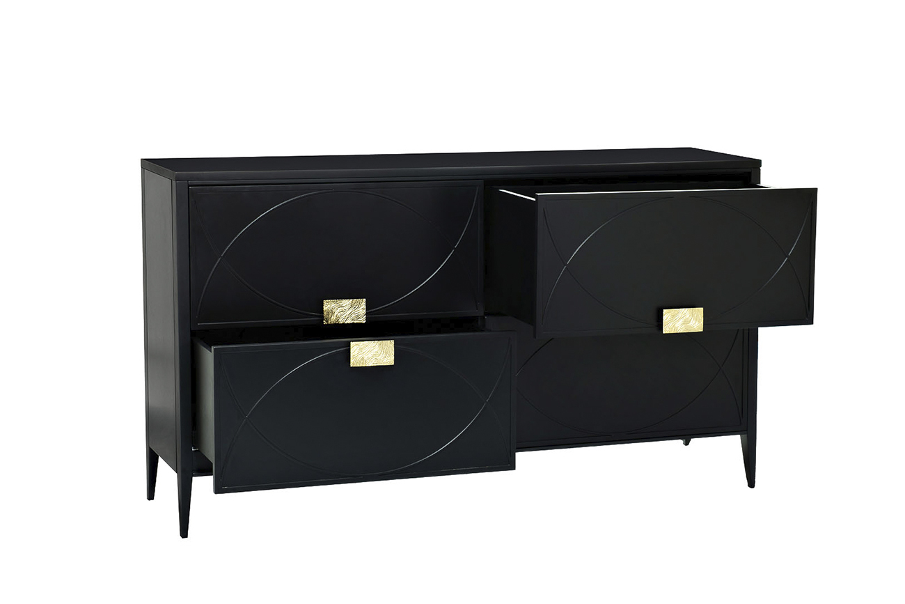 Комод черный с ящиками Garda Decor 98BP-GD01KOMD-CHERN