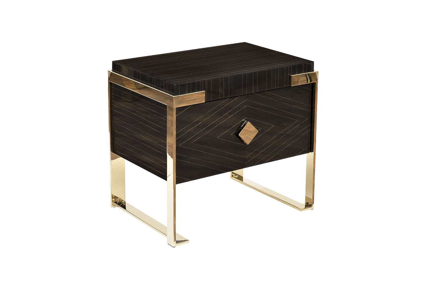 Тумбочка Golden Prism коричневая/золото Garda Decor 84HB-NS319U3